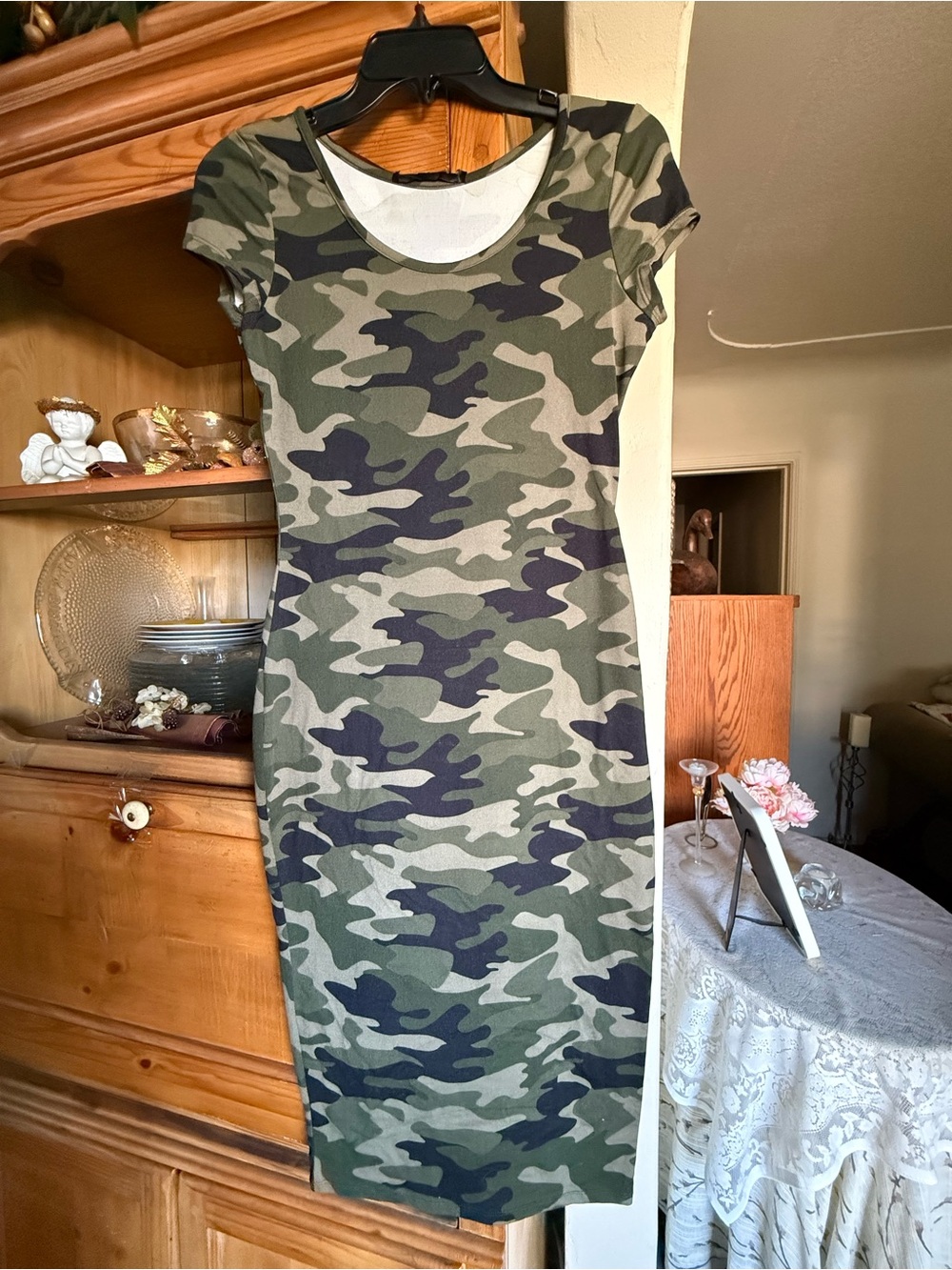Women’s Camo Bodycon Dress - Olive Green Camouflage